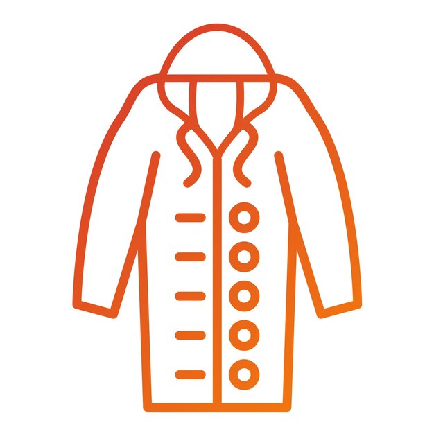 Diseño vectorial de estilo de icono de impermeable
