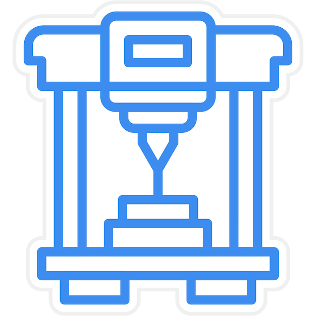 Diseño vectorial Estilo de icono de impresión 3D