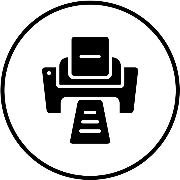 Diseño vectorial Estilo del icono de impresión fina