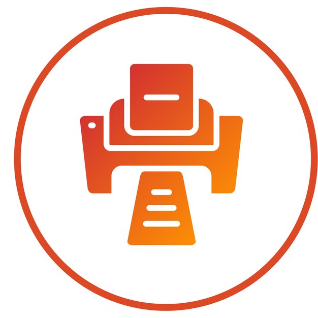 Diseño vectorial Estilo del icono de impresión fina