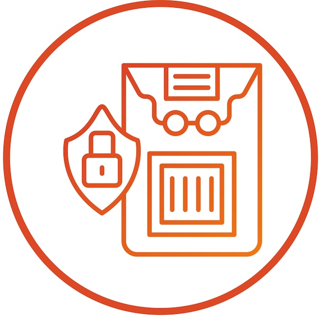 Diseño vectorial Estilo del icono de información confidencial