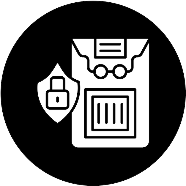 Diseño vectorial Estilo del icono de información confidencial