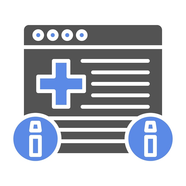 Diseño vectorial Estilo del icono de información de salud