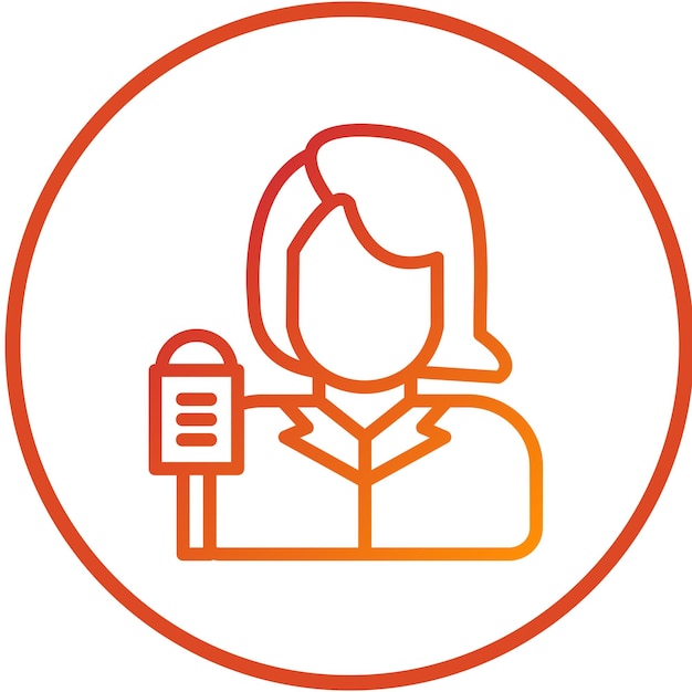 Diseño vectorial Estilo del icono de la informante femenina