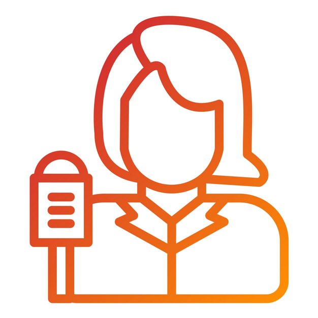 Diseño vectorial Estilo del icono de la informante femenina