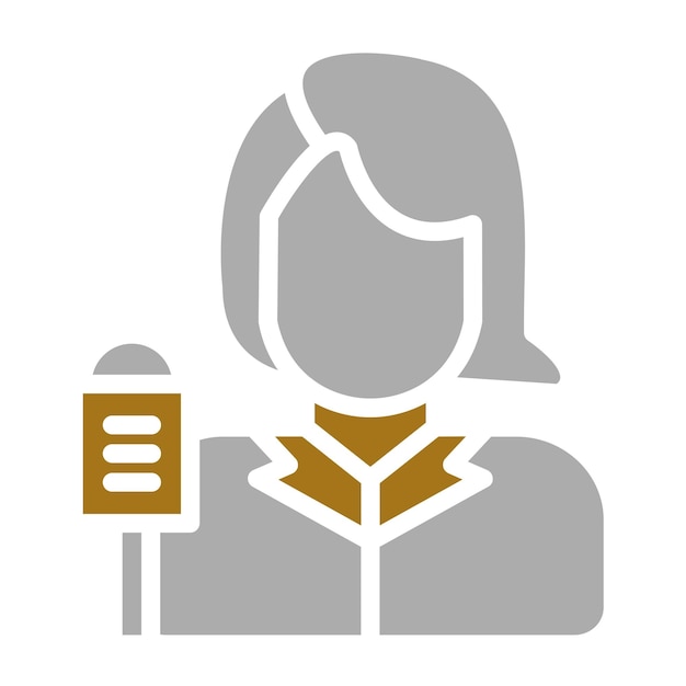 Diseño vectorial Estilo del icono de la informante femenina