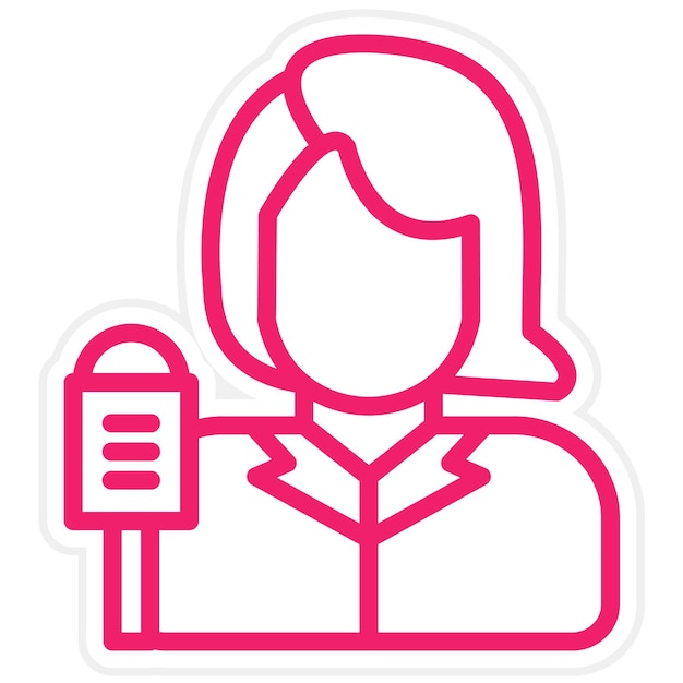 Diseño vectorial Estilo del icono de la informante femenina