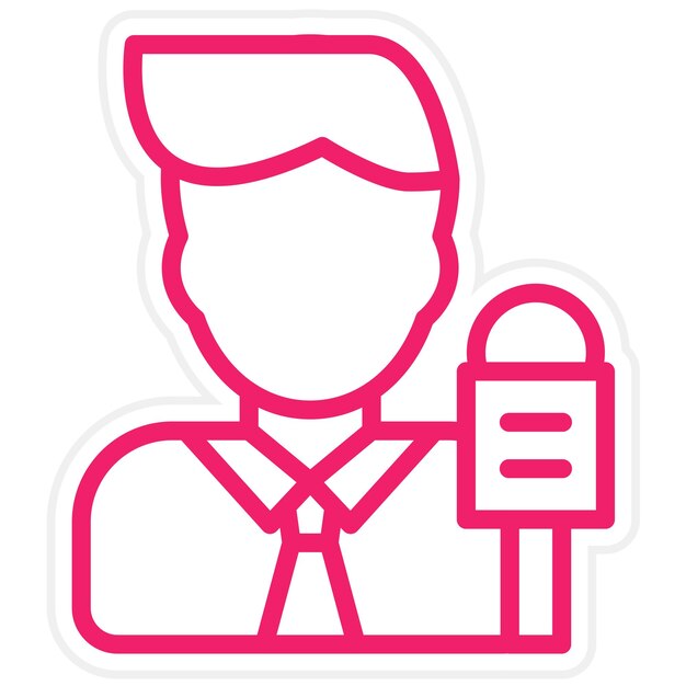 Diseño vectorial Estilo del icono del informante masculino