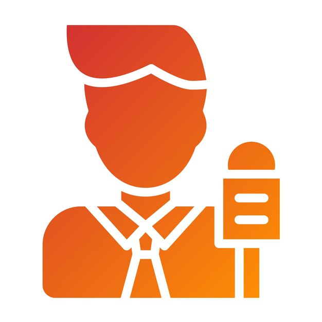 Diseño vectorial Estilo del icono del informante masculino