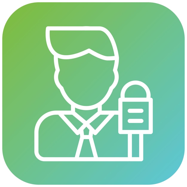 Diseño vectorial Estilo del icono del informante masculino
