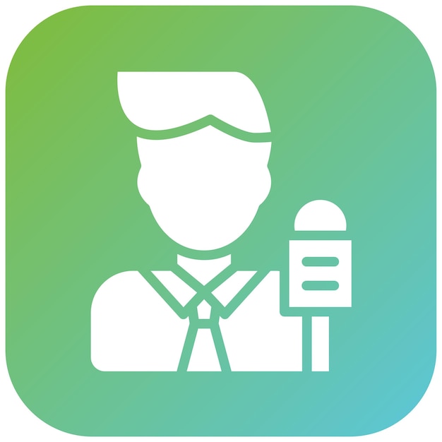 Diseño vectorial Estilo del icono del informante masculino