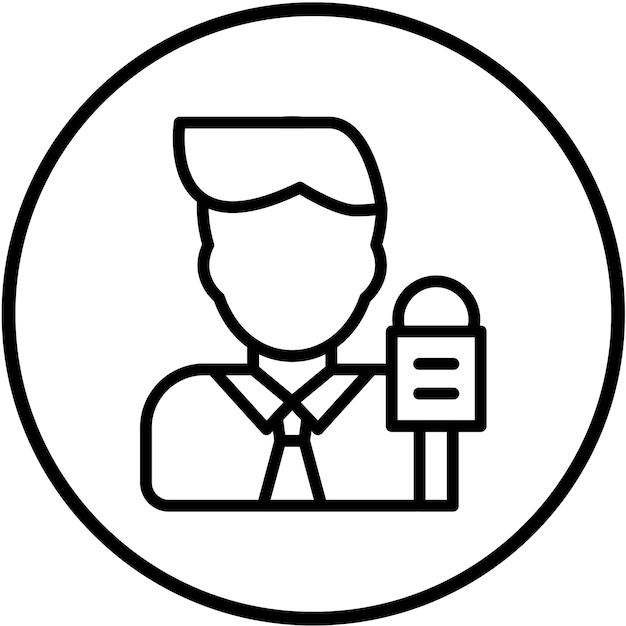 Diseño vectorial Estilo del icono del informante masculino