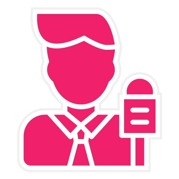 Diseño vectorial Estilo del icono del informante masculino