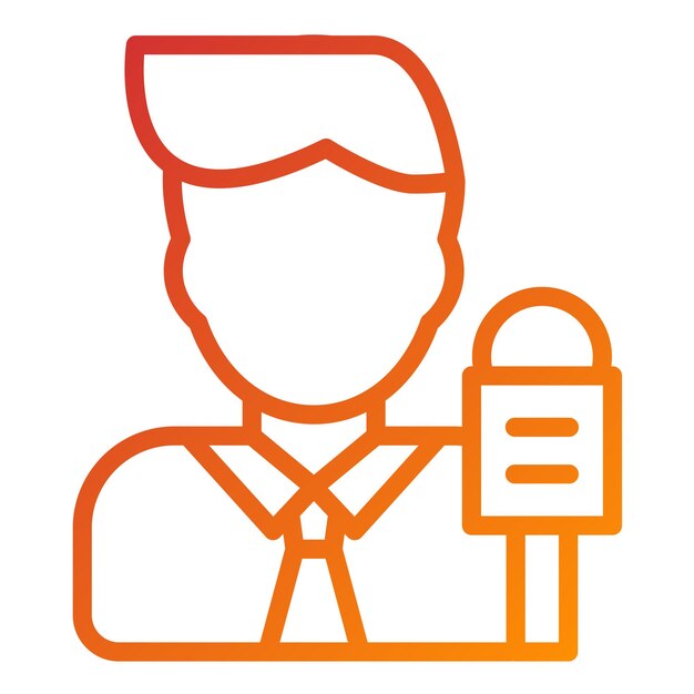 Diseño vectorial Estilo del icono del informante masculino