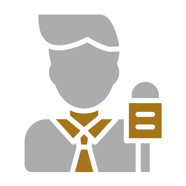 Diseño vectorial Estilo del icono del informante masculino