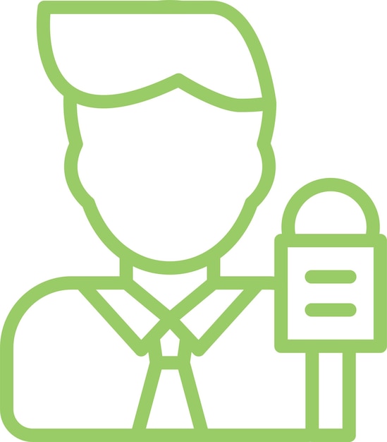 Diseño vectorial Estilo del icono del informante masculino