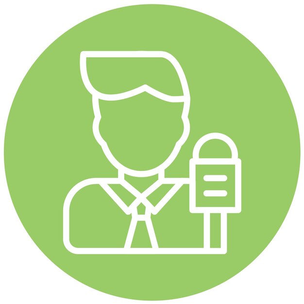 Diseño vectorial Estilo del icono del informante masculino