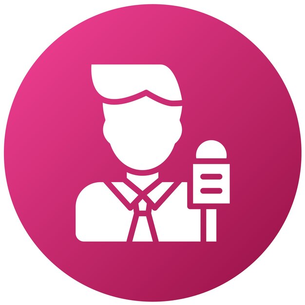 Diseño vectorial Estilo del icono del informante masculino