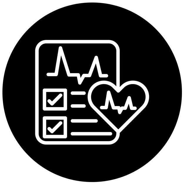 Diseño vectorial Estilo del icono del informe de ECG del corazón