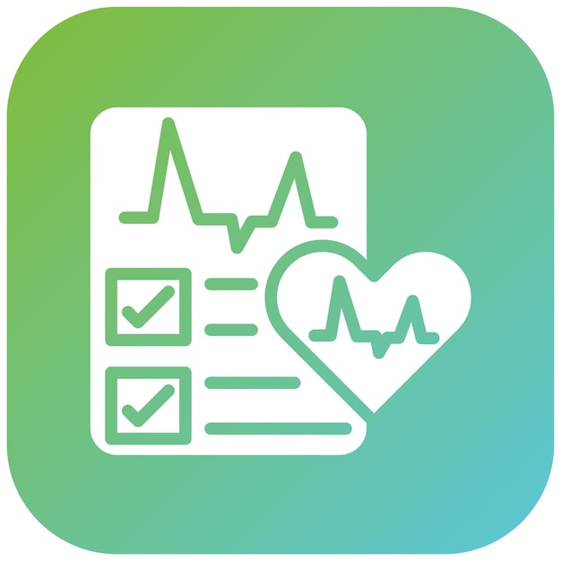 Diseño vectorial Estilo del icono del informe de ECG del corazón