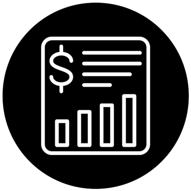 Diseño vectorial Estilo del icono del informe financiero