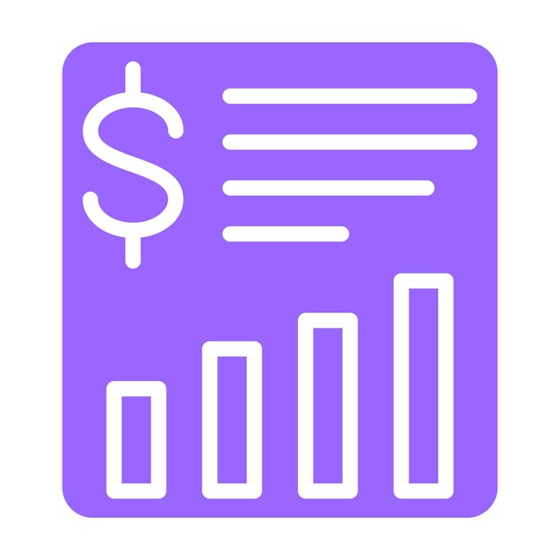 Diseño vectorial Estilo del icono del informe financiero