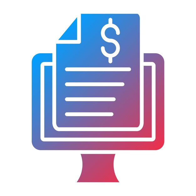 Diseño vectorial Estilo del icono del informe en línea