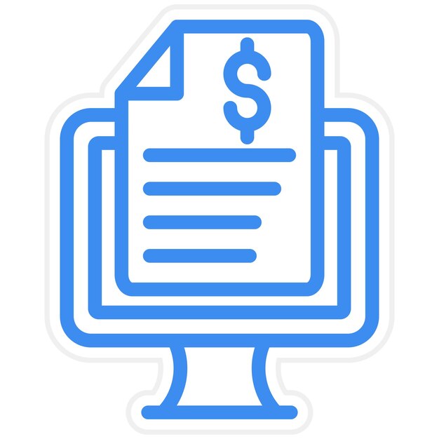 Diseño vectorial Estilo del icono del informe en línea