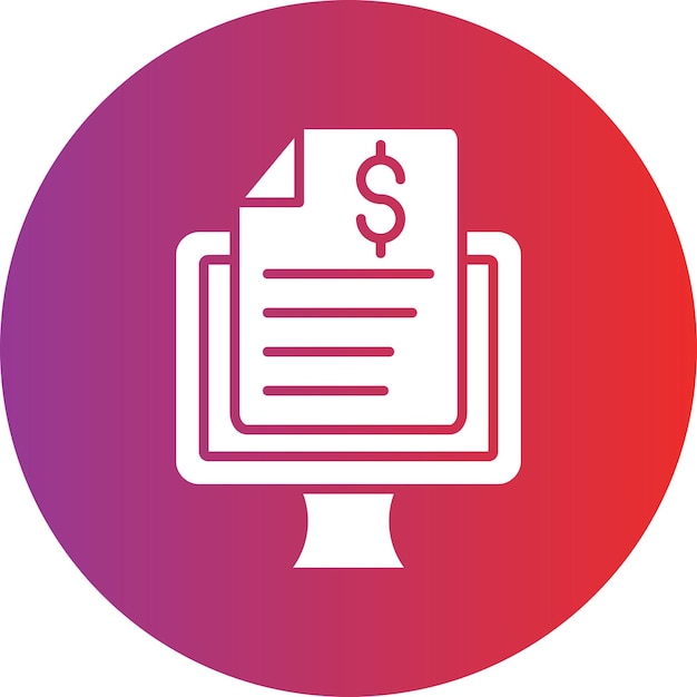 Diseño vectorial Estilo del icono del informe en línea