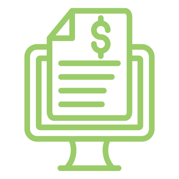 Diseño vectorial Estilo del icono del informe en línea
