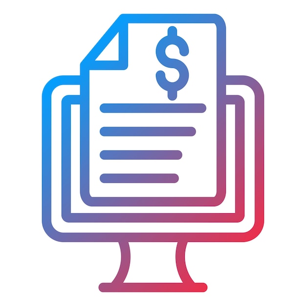 Diseño vectorial Estilo del icono del informe en línea
