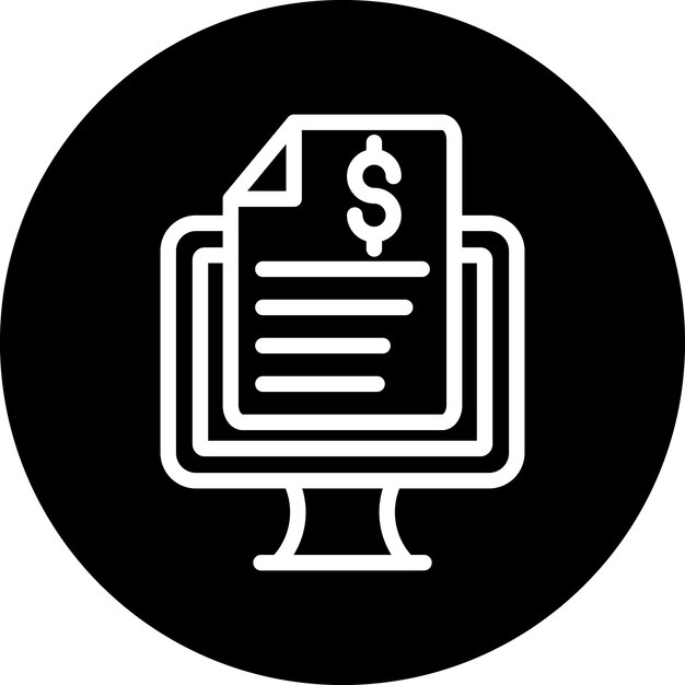 Diseño vectorial Estilo del icono del informe en línea