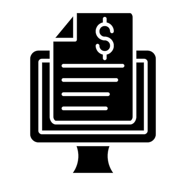 Diseño vectorial Estilo del icono del informe en línea