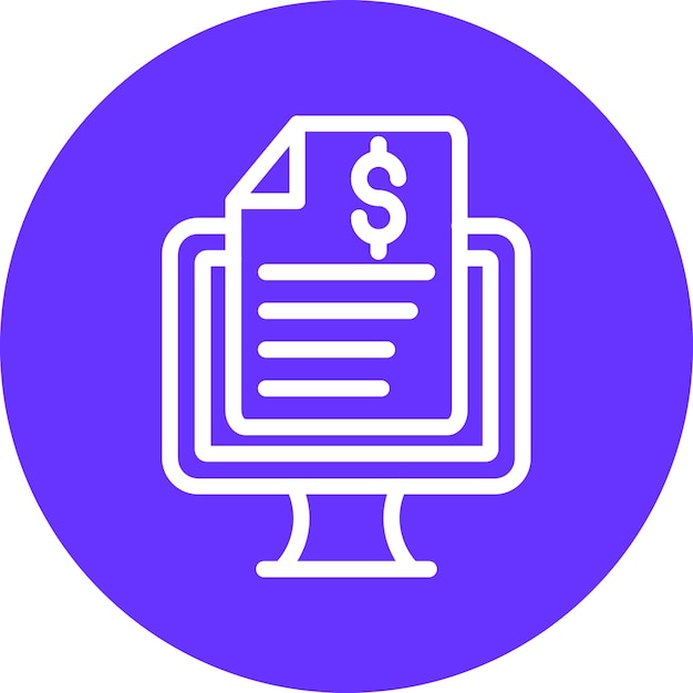 Diseño vectorial Estilo del icono del informe en línea