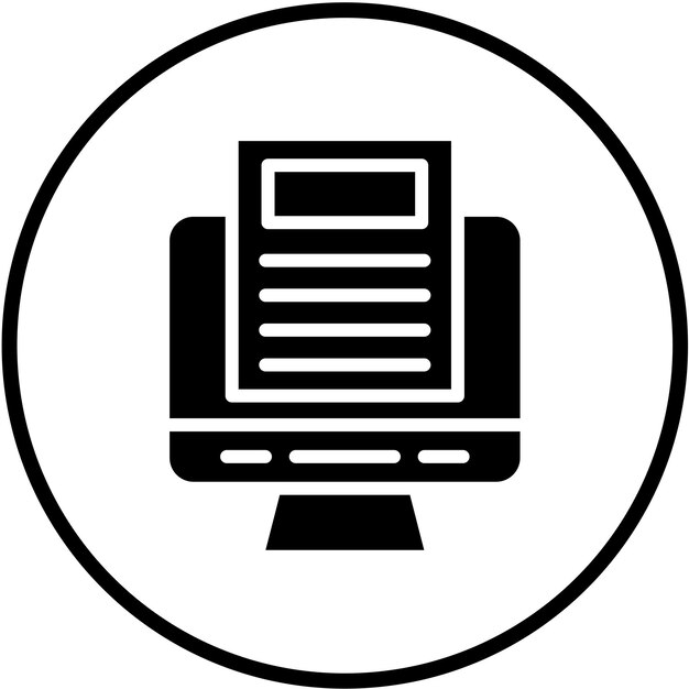 Diseño vectorial Estilo del icono del informe en línea