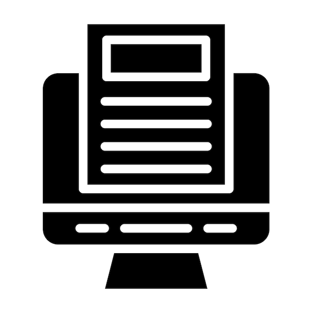 Diseño vectorial Estilo del icono del informe en línea