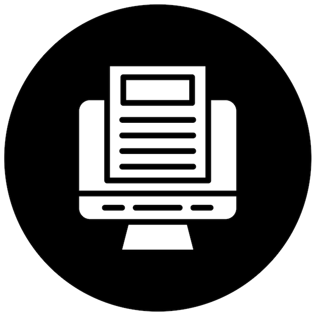 Diseño vectorial Estilo del icono del informe en línea