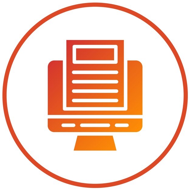 Diseño vectorial Estilo del icono del informe en línea