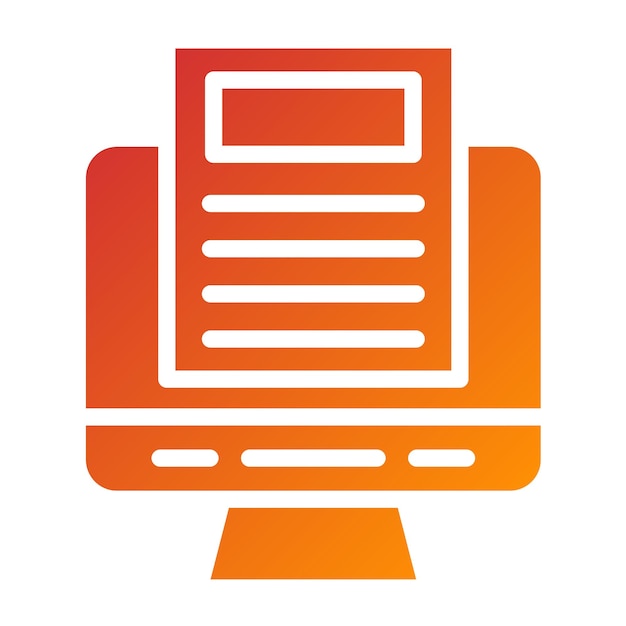 Diseño vectorial Estilo del icono del informe en línea