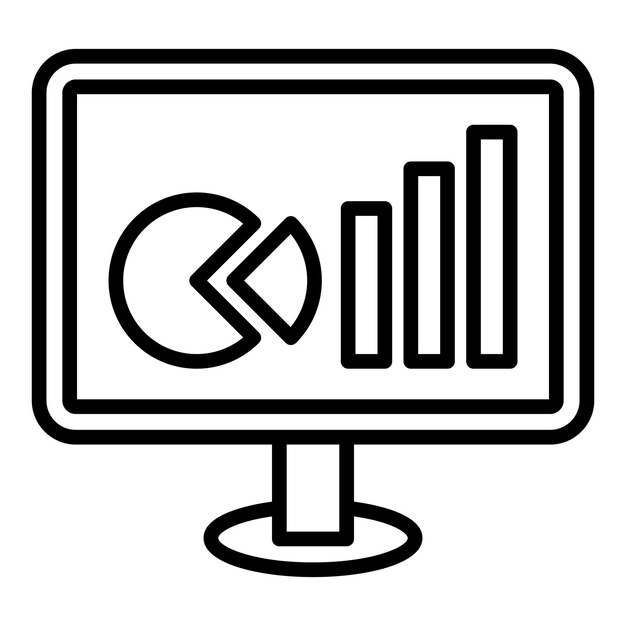 Diseño vectorial Estilo del icono del informe en línea