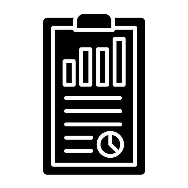 Diseño vectorial Estilo del icono del informe de marketing