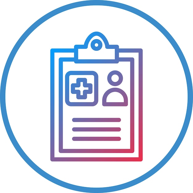 Diseño vectorial Estilo del icono del informe médico