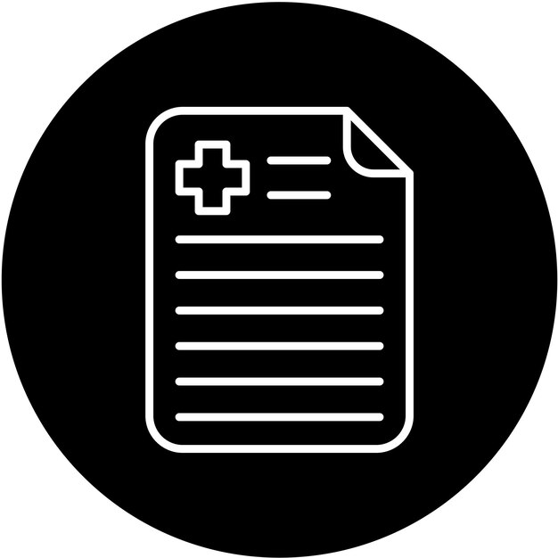 Diseño vectorial Estilo del icono del informe médico