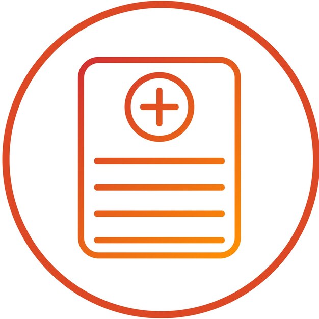 Diseño vectorial Estilo del icono del informe médico