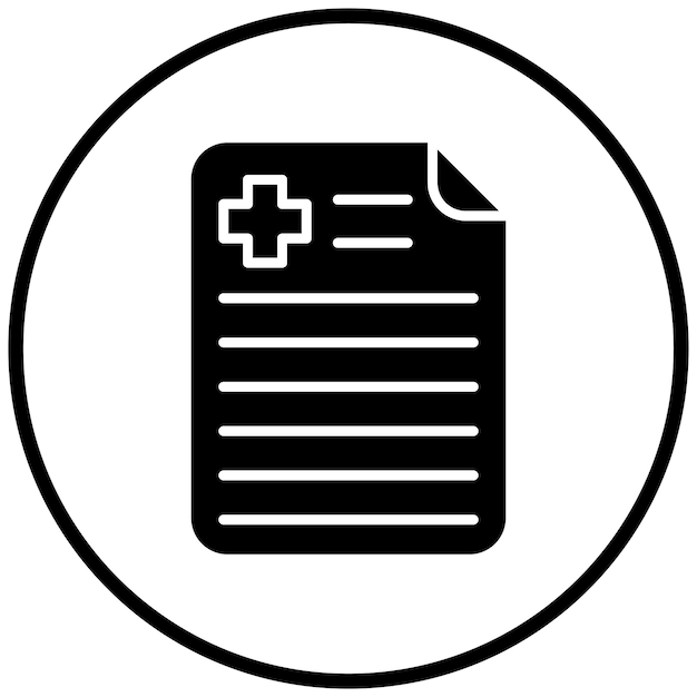 Diseño vectorial Estilo del icono del informe médico