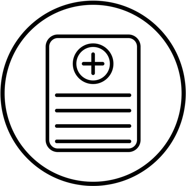 Diseño vectorial Estilo del icono del informe médico