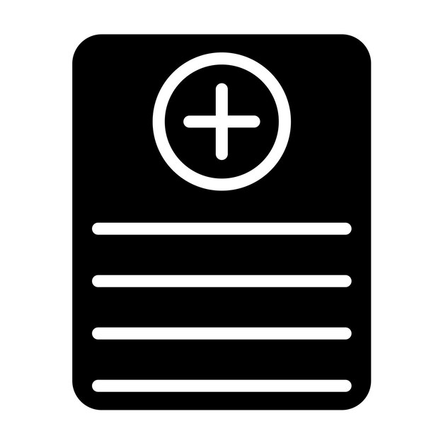 Diseño vectorial Estilo del icono del informe médico