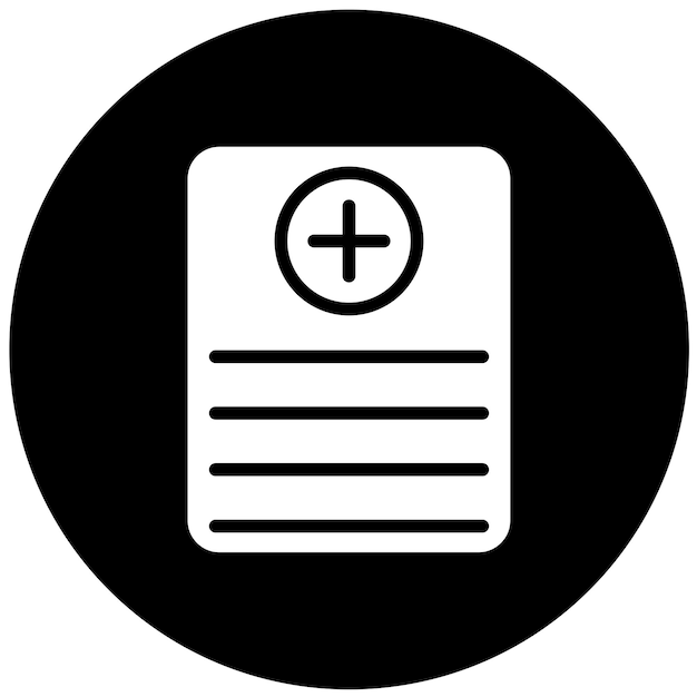 Diseño vectorial Estilo del icono del informe médico