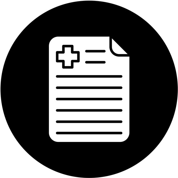 Diseño vectorial Estilo del icono del informe médico