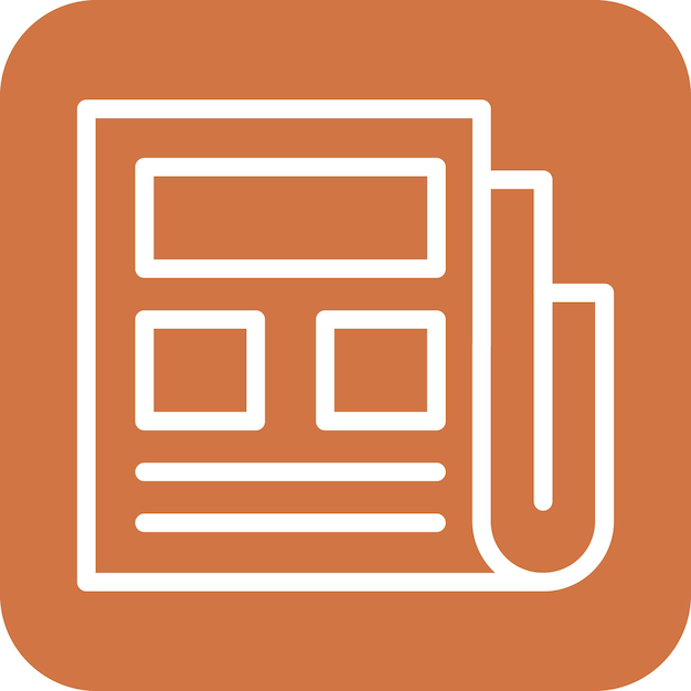 Diseño vectorial Estilo del icono del informe de noticias